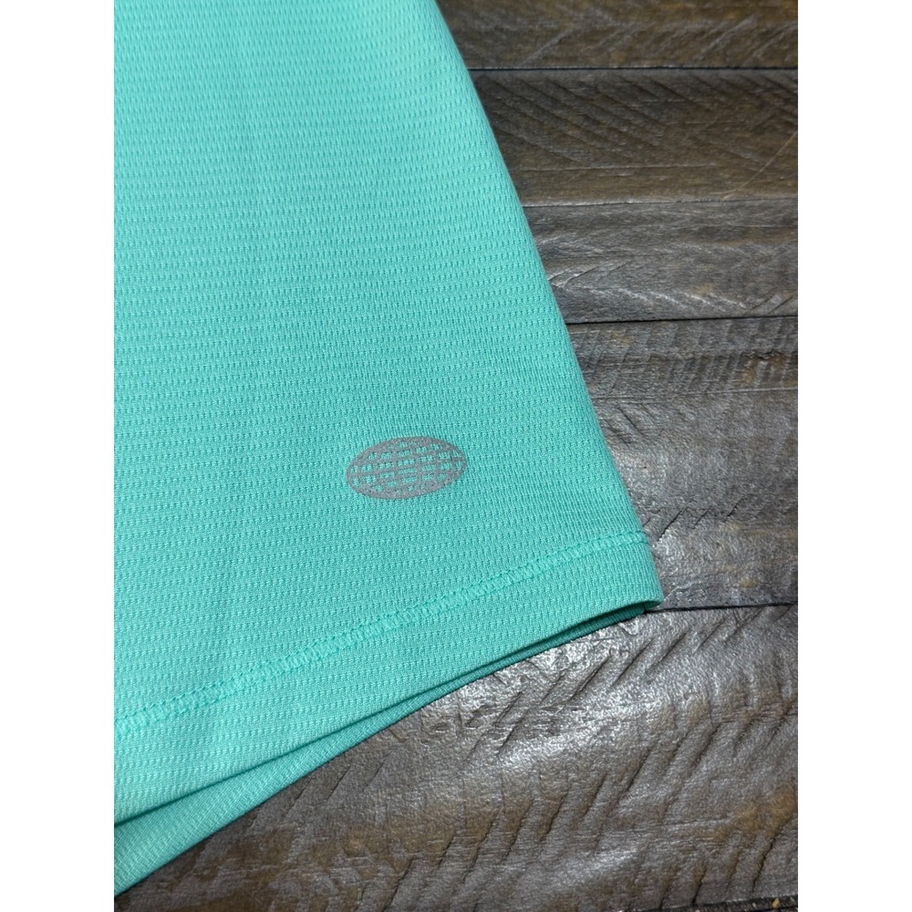 Reel Legends Freeline Top PM Aqua Mint Criss Cross V-Neck Activewear preloved - Picture 4 of 6